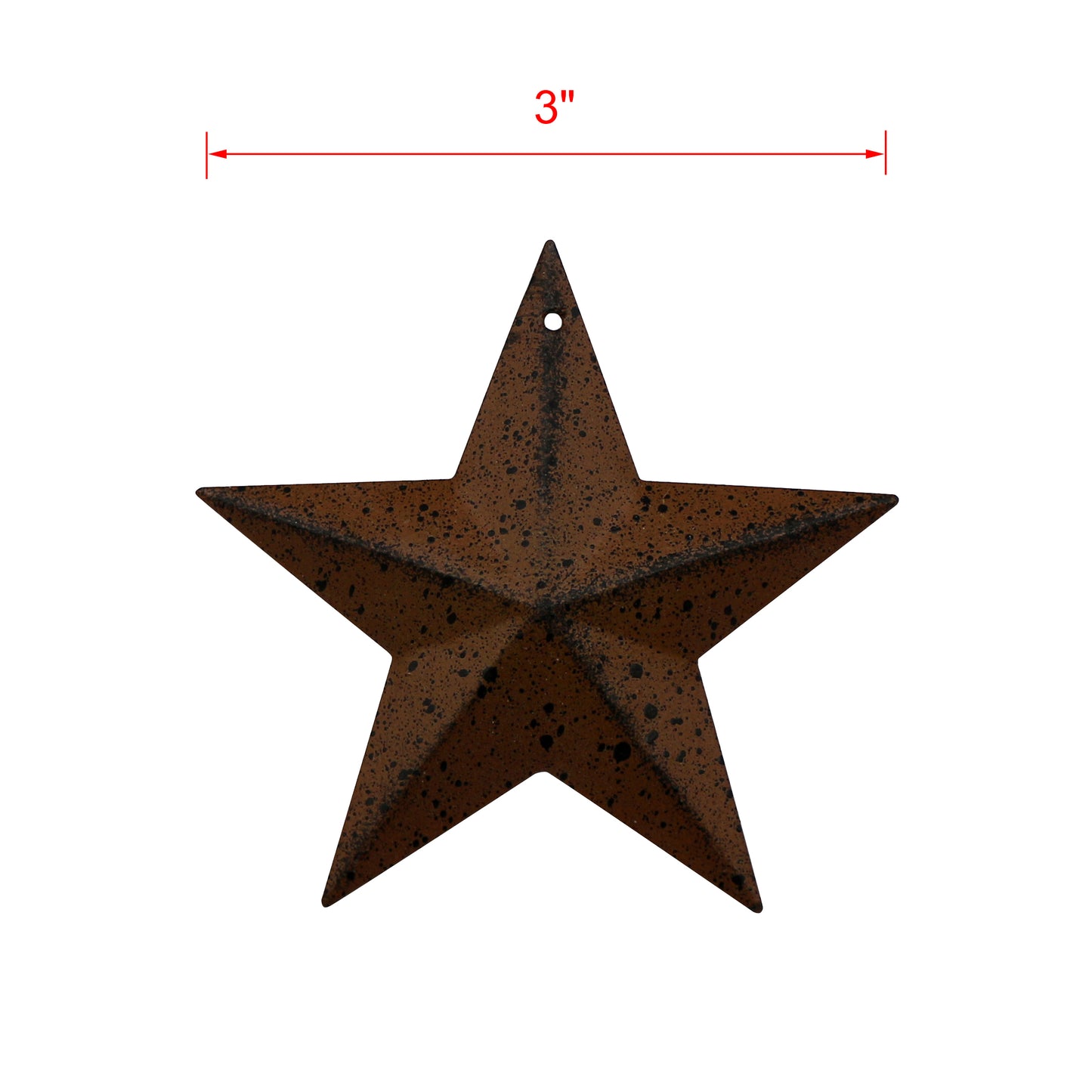 CVHOMEDECO. Primitives Rustic Antique Vintage Gifts Rusty/Black Metal Barn Star Wall/Door Decor, 3 Inch, Set of 12.