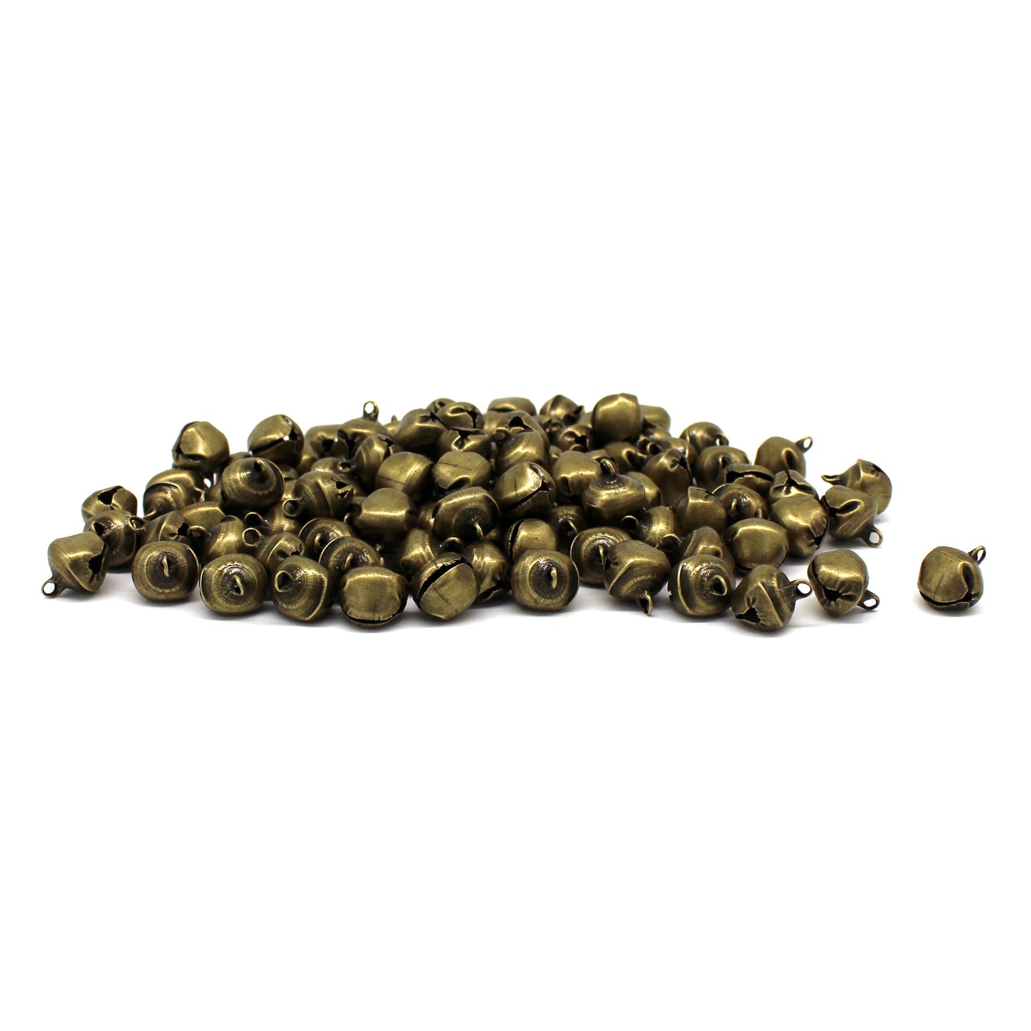 CVHOMEDECO. Vintage Craft Antique Bronze Tin Jingle Bells for Crafting, Designing and Decorating, 14 mm, Packages of 100.