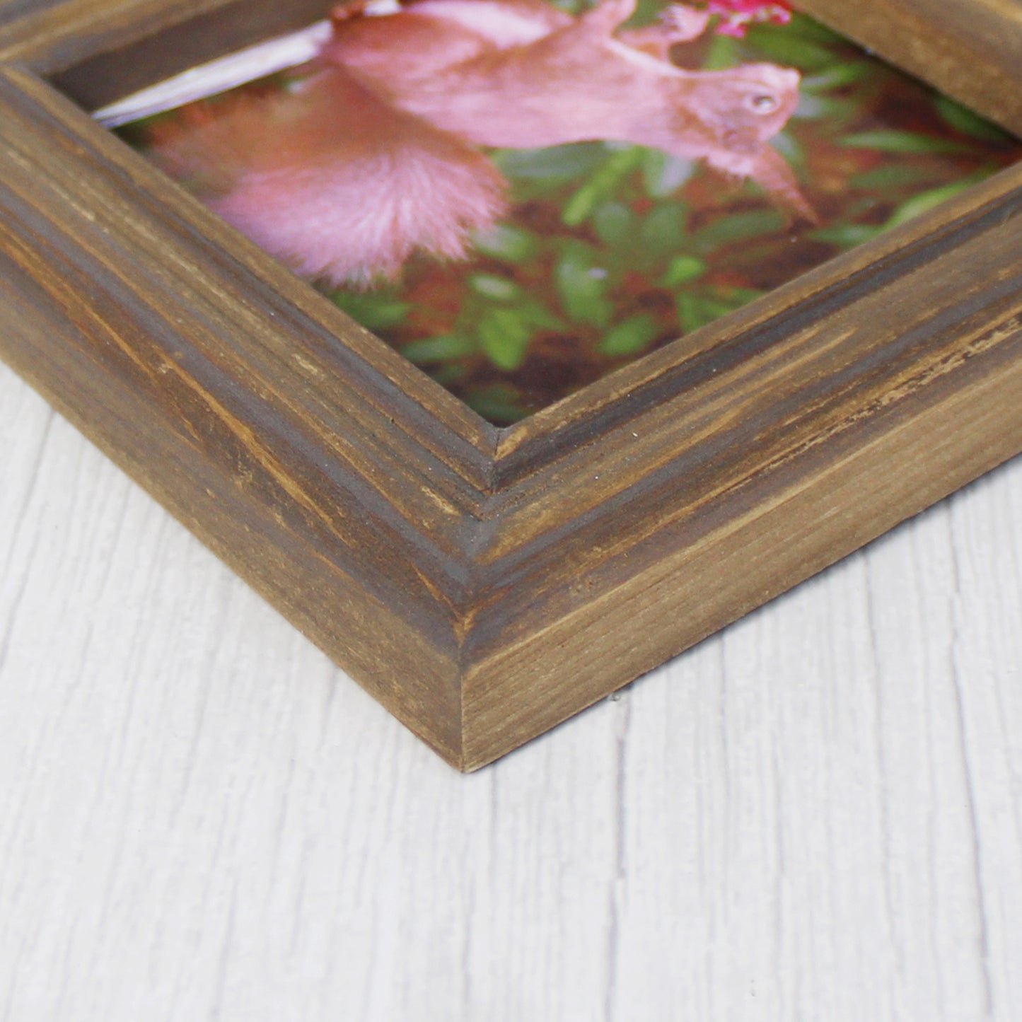 CVHOMEDECO. 4x4 Picture Frame Made of Solid Wood High Definition Glass Rustic Antique Designs Small Photo Frame for Tabletop Display and Wall Mounting, Distress Brown