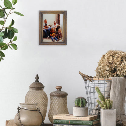 CVHOMEDECO. 8x6 Picture Frame Made of Solid Wood High Definition Glass Rustic Antique Designs Small Photo Frame for Tabletop Display and Wall Mounting, Distress Brown