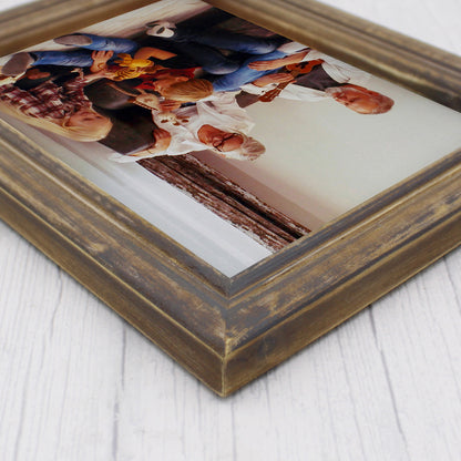 CVHOMEDECO. 8x6 Picture Frame Made of Solid Wood High Definition Glass Rustic Antique Designs Small Photo Frame for Tabletop Display and Wall Mounting, Distress Brown