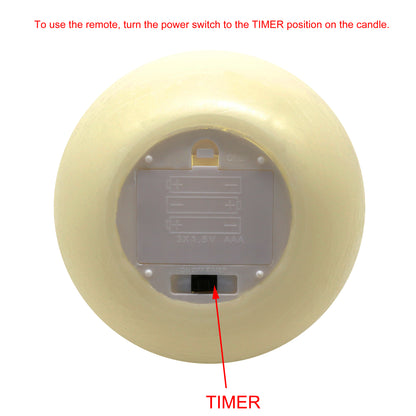 CVHOMEDECO. Moon Sphere Wax LED Dancing Flame Candle Ball Battery Operated Wax LED Flameless Candle with Timer and Remote Control, Dia. 6 X 5 Inch, Cream