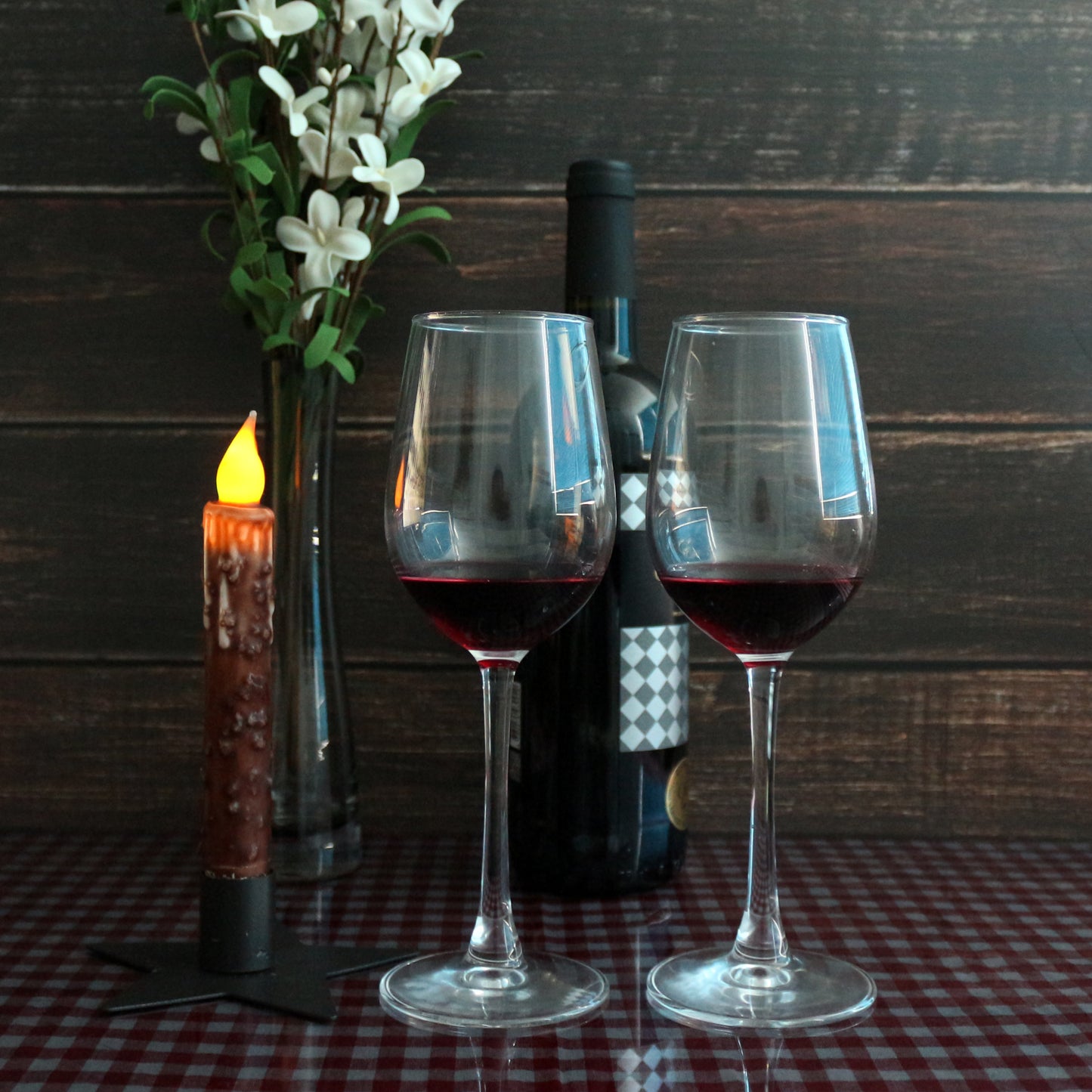 CVHOMEDECO. Real Wax Hand Dipped Battery Operated LED Timer Taper Candles Country Primitive Flameless Lights Décor, 6.75 Inch, Coffee, 2 PCS in a Package