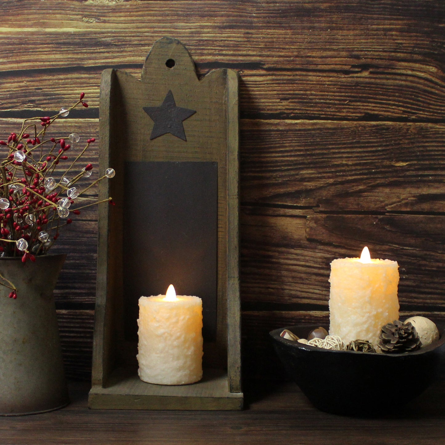 CVHOMEDECO. Cake Shape Real Wax Hand Dipped Battery Operated LED Pillar Candles with Timer and Remote Control, Farmhouse Flickering Dancing Flame Lights, 6 & 4 Inch, Set of 2, Ivory
