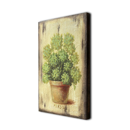 CVHOMEDECO. Rustic Antique Hand Painted Wooden Frame Wall Hanging 3D Painting Decoration Art, Plant in Terracotta Design, 8 x 12 Inch