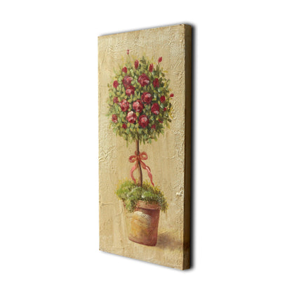 CVHOMEDECO. Rustic Vintage Hand Painted Wooden Frame Wall Hanging 3D Painting Decoration Art, Flower Tree in Terracotta Design, 6 x 12 Inch