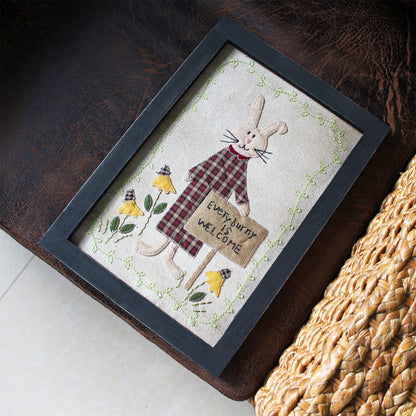 CVHOMEDECO. Primitives Vintage Every burny is Welcome Stitchery Frame Wall Mounted Hanging Decor Art, 9.5 x 13.5 Inch