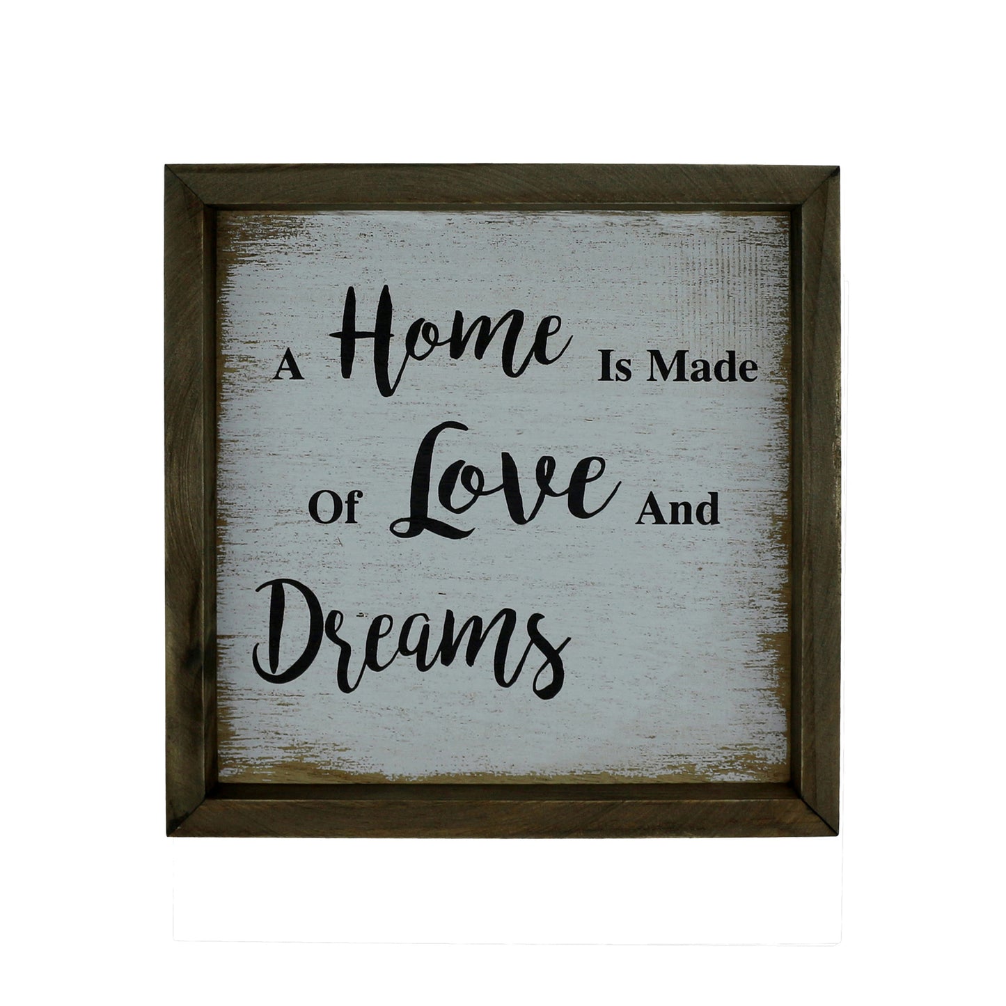 CVHOMEDECO. Vintage Distressed "A home is made of love and dreams" Shadow Box Frame Wall Mounted Hanging Decor Art, 9.75 x 9.75 Inch